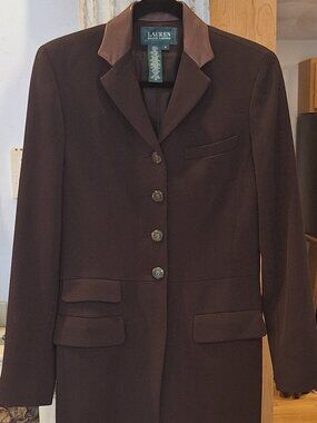 Excell - Ralph Lauren Equestrian WOOL LEATHER collar Riding Jacket, Blazer, Coat